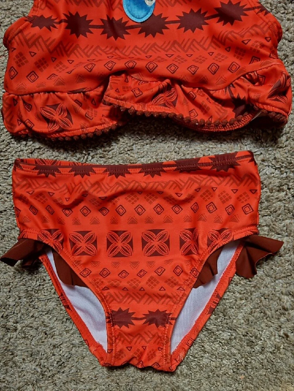 Disney Moana Patterned Girls' Two-Piece Swim Set - NWOT